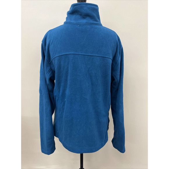 Columbia Fleece Jacket Size XL Full Zip Mock Neck Pockets Teal EUC FS Charity - Picture 3 of 10